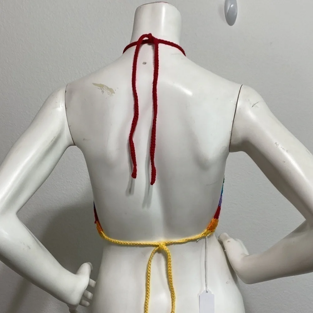 Hand Made Crochet Pride Crop Top - Picture 4 of 5